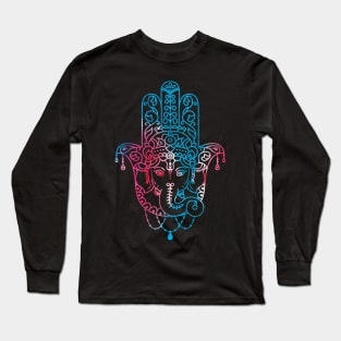 Ganesha, beautiful crisp image with marble effect Long Sleeve T-Shirt